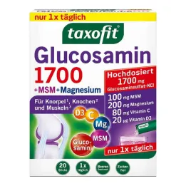 Taxofit glukozamin 1700 + MSM + magnezijeve palčke, 20X4 g