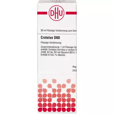 CROTALUS D 60 Razredčitev, 20 ml CROTALUS D 60 Razredčitev, 20 ml
