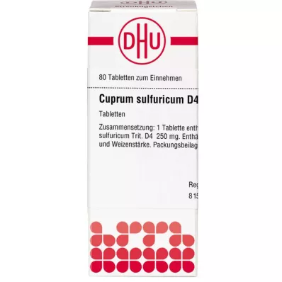 CUPRUM SULFURICUM D 4 tablete, 80 kos CUPRUM SULFURICUM D 4 tablete, 80 kos