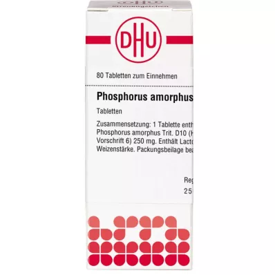 PHOSPHORUS AMORPHUS D 10 tablet, 80 kos PHOSPHORUS AMORPHUS D 10 tablet, 80 kos