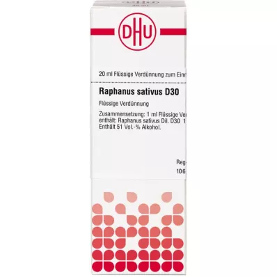 RAPHANUS SATIVUS D 30 razredčitev, 20 ml RAPHANUS SATIVUS D 30 razredčitev, 20 ml