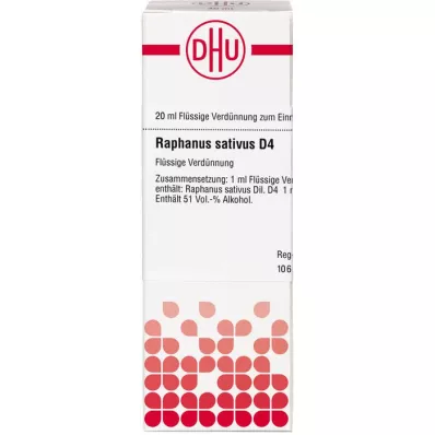 RAPHANUS SATIVUS D 4 razredčitev, 20 ml RAPHANUS SATIVUS D 4 razredčitev, 20 ml