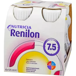 RENILON 7.5 Tekočina z okusom marelice, 4X125 ml