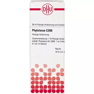 PHYTOLACCA C 200 razredčitev, 50 ml PHYTOLACCA C 200 razredčitev, 50 ml