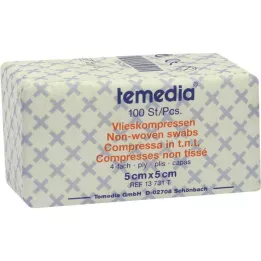 VLIESKOMPRESSEN 5x5 cm nesterilni 4-slojni, 100 kos