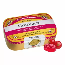 GRETHERS Rdeči ribez+Vitamin C pastile brez sladkorja, 110 g