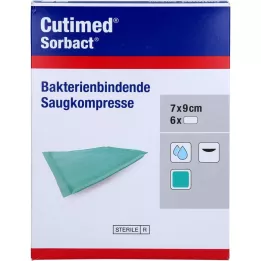 CUTIMED Vpojne komprese Sorbact 7x9 cm, 6 kom