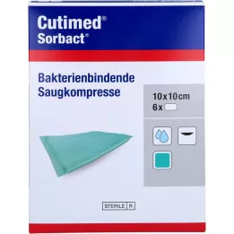 CUTIMED Sorbact vpojne komprese 10x10 cm, 6 kom