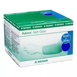 ASKINA Lepilni povoj barve 6 cmx20 m modre barve, 1 kos