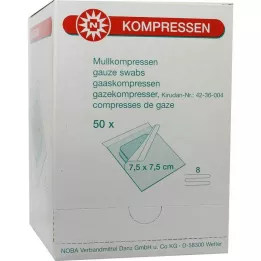 MULLKOMPRESSEN 7,5x7,5 cm sterilni 8-smerni, 50X2 kos