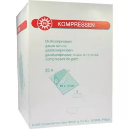 MULLKOMPRESSEN 10x10 cm sterilni 8-smerni, 25X5 kos