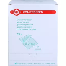 MULLKOMPRESSEN 10x10 cm sterilni 16-smerni, 35X2 kos