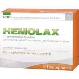 HEMOLAX 5 mg enterična odpornost. obložene tablete, 200 kom