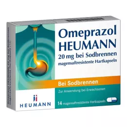 OMEPRAZOL Heumann 20 mg b.Sodbr. na želodčno kislino trde kapsule, 14 kos