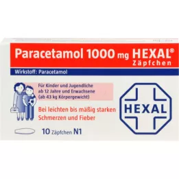PARACETAMOL 1.000 mg HEXAL svečke, 10 kos