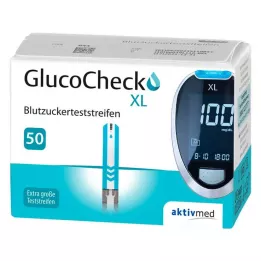 GLUCOCHECK XL Listički za merjenje glukoze v krvi, 50 kos