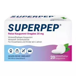 SUPERPEP Travel žvečilni gumi dražeji 20 mg, 20 kos