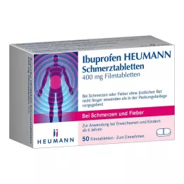 IBUPROFEN Heumann Protibolečinske tablete 400 mg, 50 kos