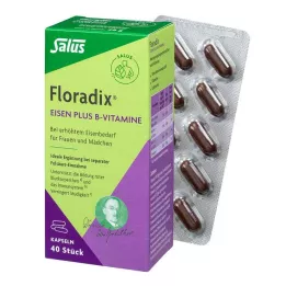 FLORADIX Železo plus vitamini B kapsule, 40 kos