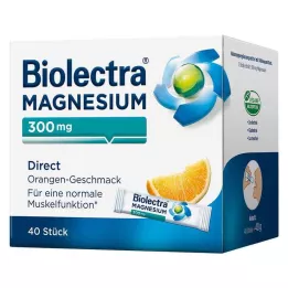 BIOLECTRA Magnezij 300 mg Direct Orange Sticks, 40 kos