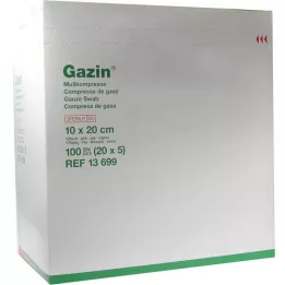 GAZIN Gaza komp.10x20 cm sterilna 12-plastna ekstra velika, 20X5 kos
