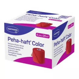 PEHA-HAFT Barvni pritrdilni trak brez lateksa 6 cm x 20 m rdeč, 1 kos