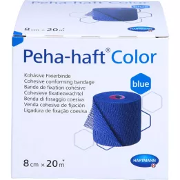 PEHA-HAFT Color Fixierb.brez lateksa 8 cmx20 m modra, 1 kos