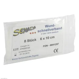 Senada hitra obloga za rane 6x10 cm, 8 kos