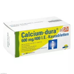 CALCIUM DURA Vit D3 600 mg/400 I.E žvečljive tablete, 120 kom