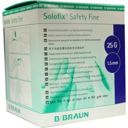 SOLOFIX Lancete Safety Fine 25 Gx1,5 mm, 200 kos