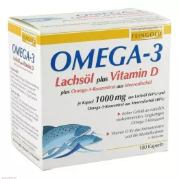 OMEGA-3 LACHSÖL plus Vit.D plus Omega-3 Conc kapsule, 100 kom