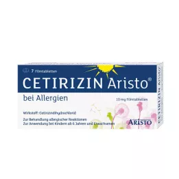 CETIRIZIN Aristo za alergije 10 mg filmsko obložene tablete, 7 kos