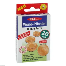 Obliž za rane okrogel 2,5 cm, 20 kom