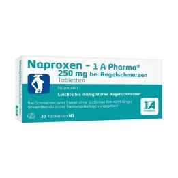 NAPROXEN-1A Pharma 250 mg b. Tablete za duševne bolečine, 30 kos