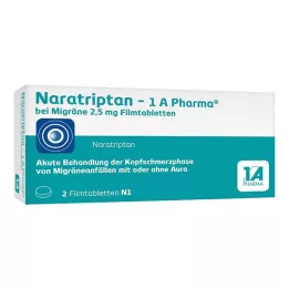 NARATRIPTAN-1A Pharma for Migrene 2,5 mg filmsko obložene tablete, 2 kos