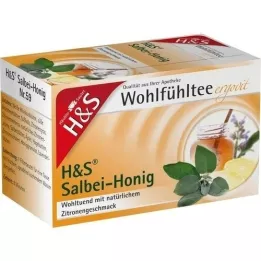 H&S Feel-good čaj žajbljev med z limono steklenica, 20X2,0 g