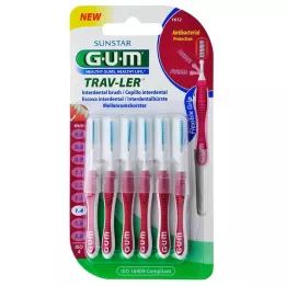 GUM TRAV-LER 1,4 mm svečka roza medzobna + 6 pokrovčkov, 6 kos