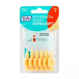 TEPE Medzobna ščetka x-soft 0,45 mm ISO 1 oranžna, 6 kos