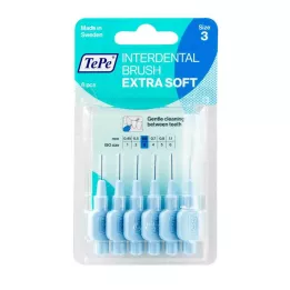 TEPE Medzobna ščetka x-soft 0,6mm ISO 3 modra, 6 kos