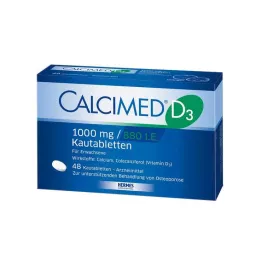 CALCIMED D3 1000 mg/880 I.E. žvečljive tablete, 48 kos