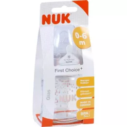 NUK Steklenica First Choice+ 120 ml s silikonskim sesalcem velikosti 1 S, 1 kos