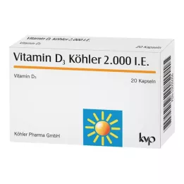 VITAMIN D3 KÖHLER 2.000 IE kapsule, 20 kosov