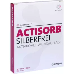ACTISORB SILBERFREI 6,5x9,5 cm aktivno oglje, 10 kosov