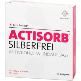 ACTISORB SILBERFREI 10,5x10,5 cm aktivno oglje, 10 kosov