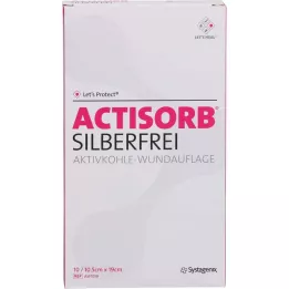 ACTISORB SILBERFREI 10,5x19 cm aktivno oglje, 10 kosov