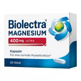 BIOLECTRA Magnezij 400 mg ultra kapsule, 20 kos