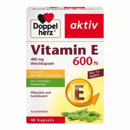 DOPPELHERZ Vitamin E 600 N mehke kapsule, 40 kos