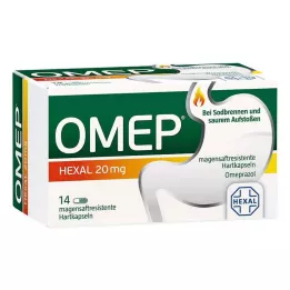 OMEP HEXAL 20 mg gastrorezistentne trde kapsule, 14 kos