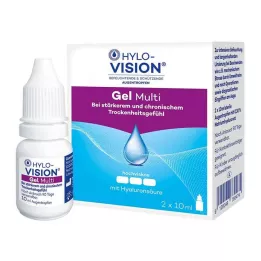 HYLO-VISION Gel multi kapljice za oči, 2X10 ml