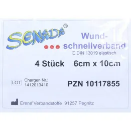 Senada hitra obloga za rane 6x10 cm, 4 kos